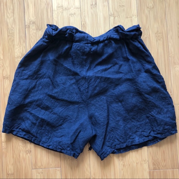 Francesca Bettini 100% linen paper bag shorts - Picture 2 of 3